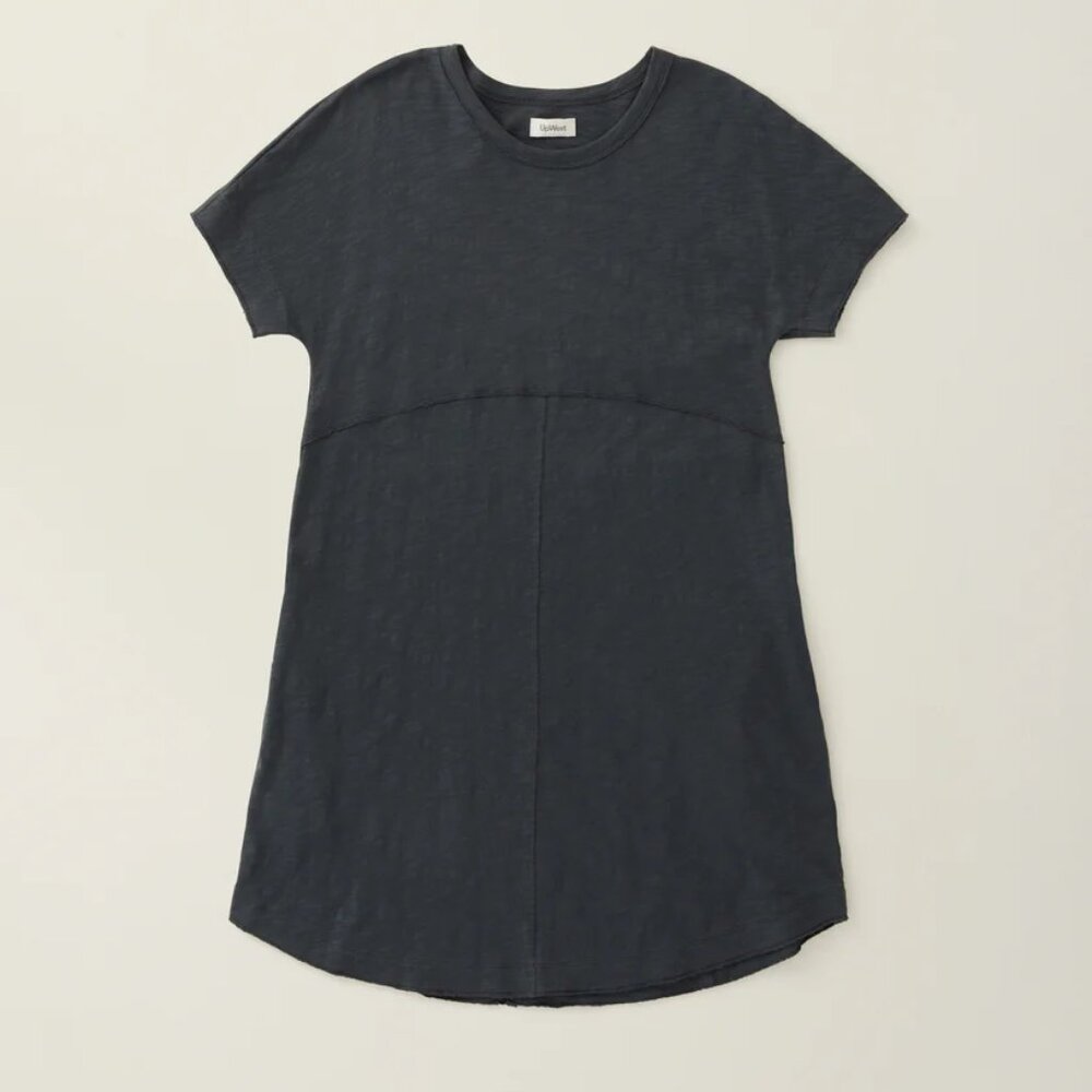 UpWest Raw Hem T-Shirt Tee Dress Large Washed Black